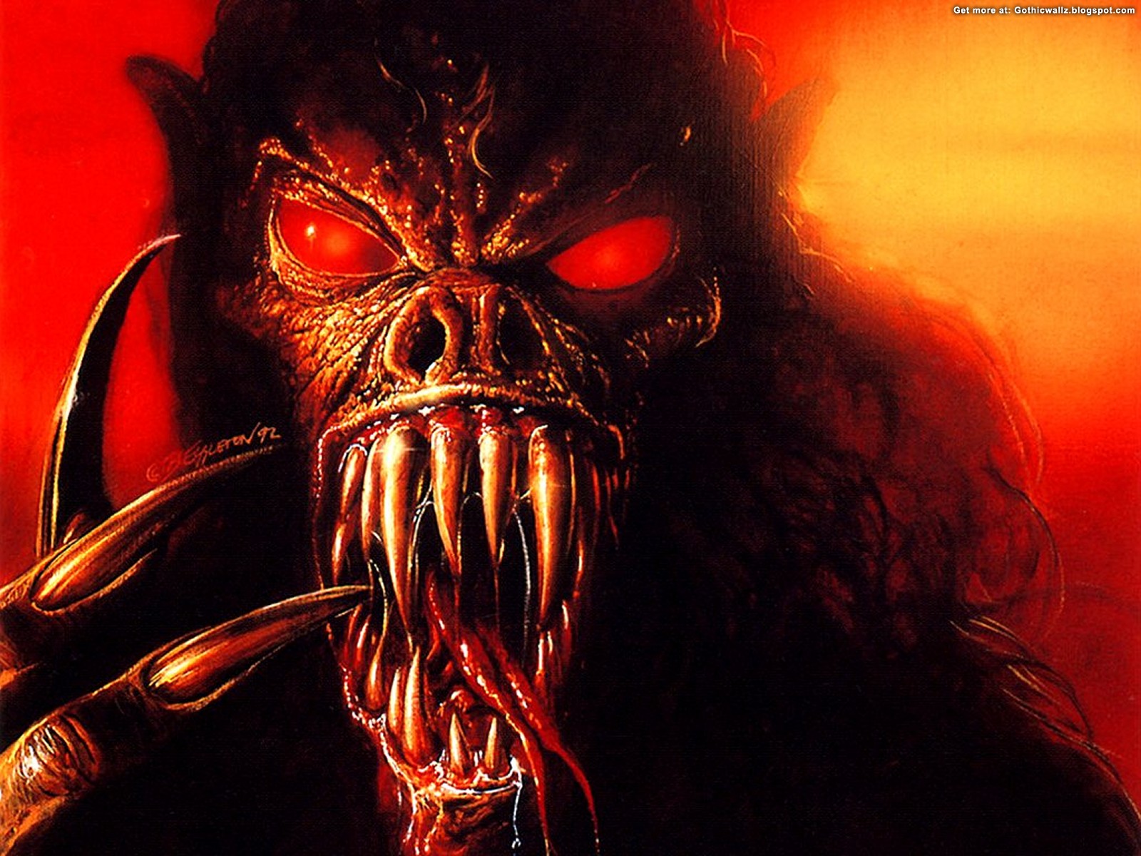 Horror Monster Face Scary Background Wallpaper