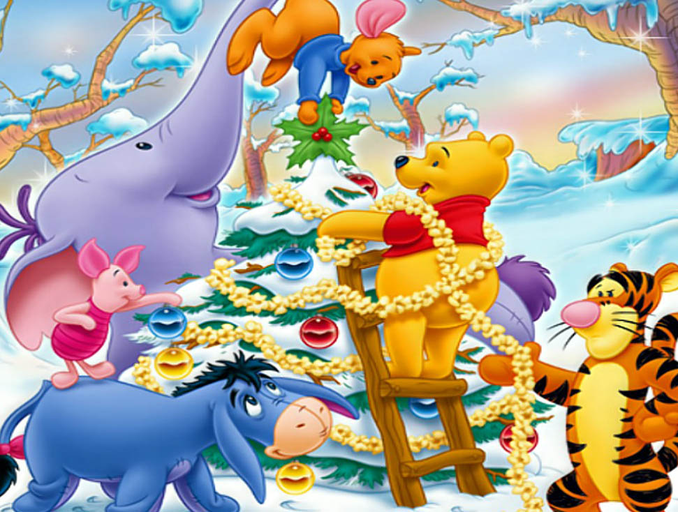 Disney Winnie The Pooh And Friends Christmas Wallpaper
