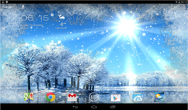 weather screen is a live wallpaper which animates current weather time