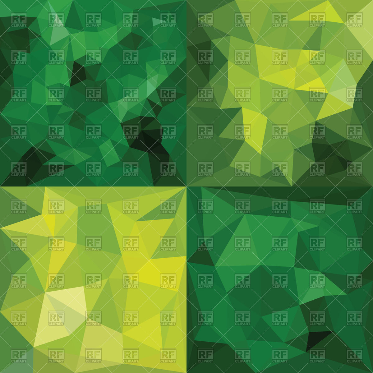 Green geometric polygonal patterns download royalty free vector