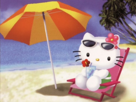 Kitty Have A Summer Holiday On The Beach Hello Wallpaper