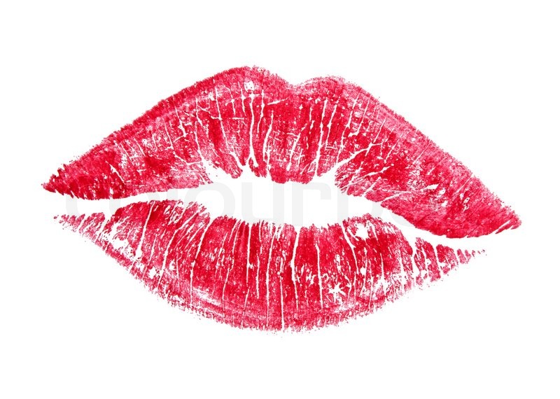 Red Lips Kiss Transparent Background Beautiful Stock