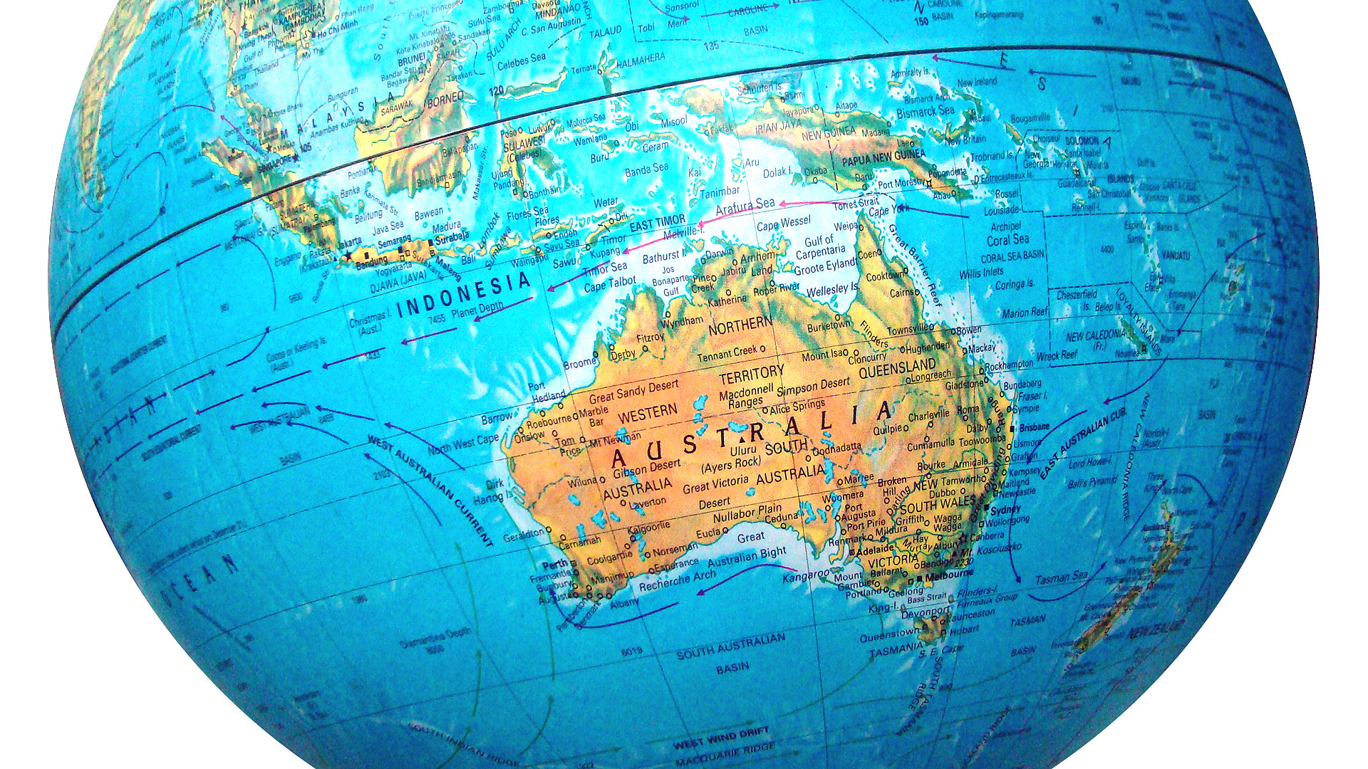 World Australia Globe Wallpaper