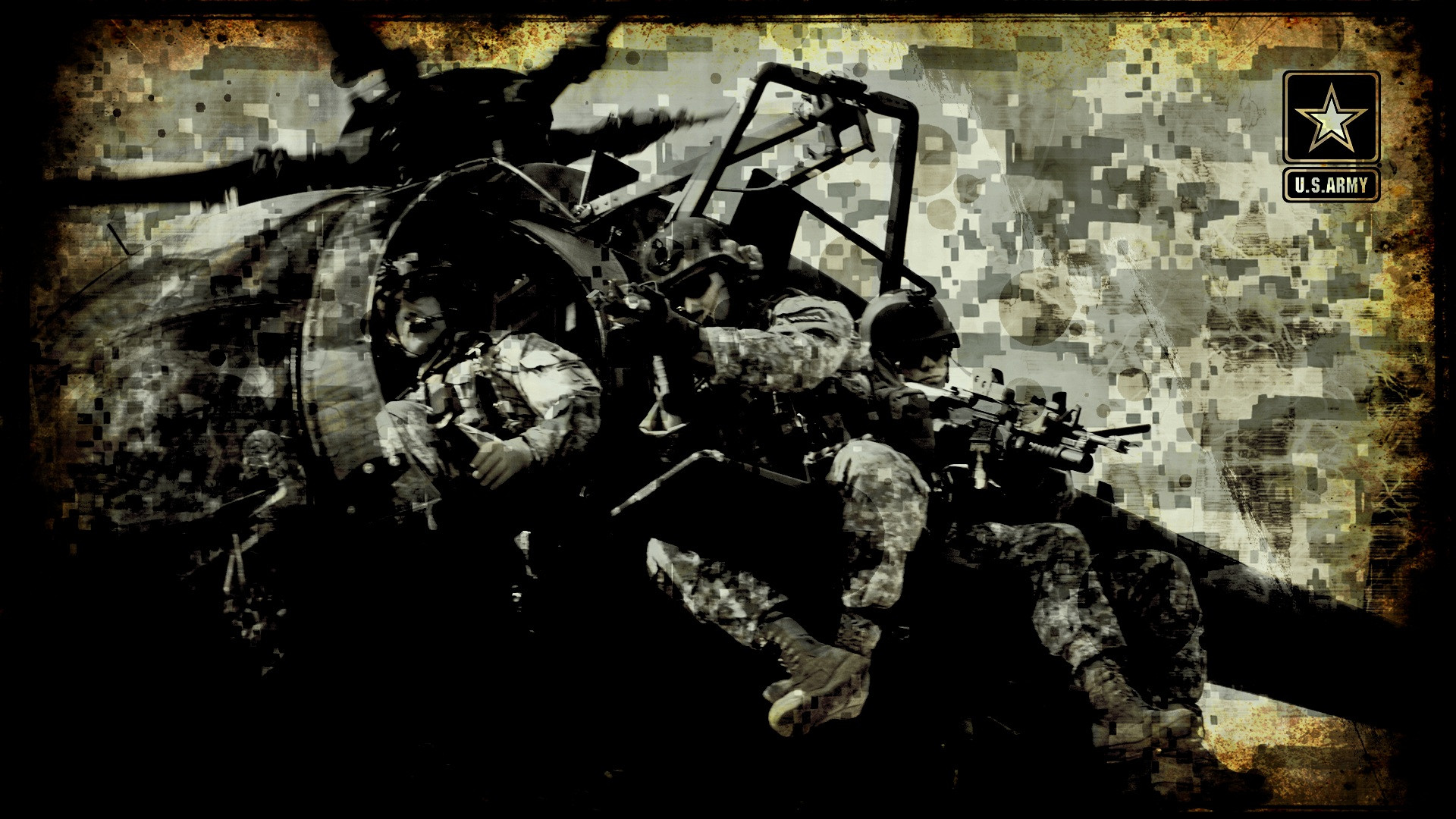 Soldiers in Helicopter: US Army Military Wallpaper