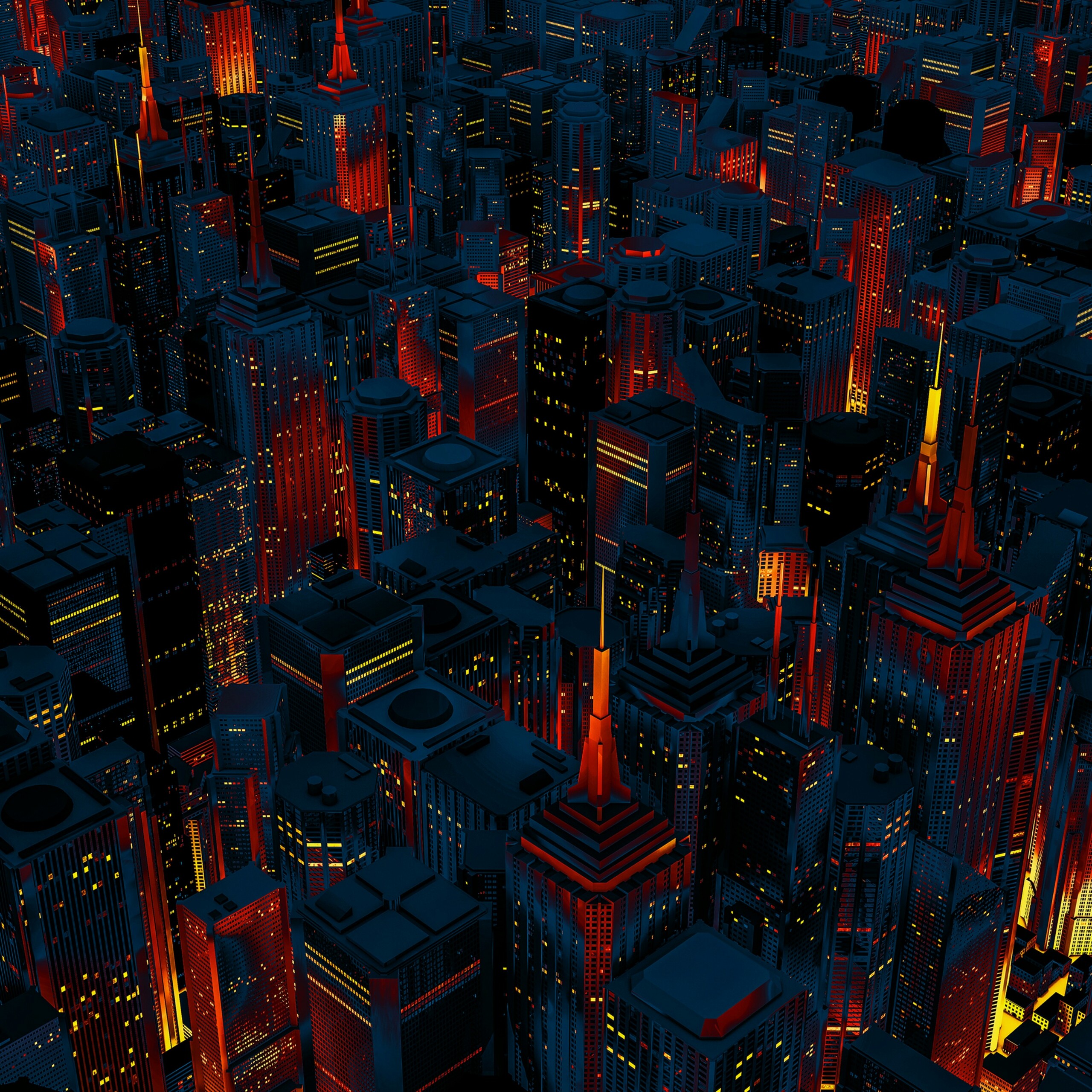 A Dark City Vector QHD Wallpaper Vactual Papers