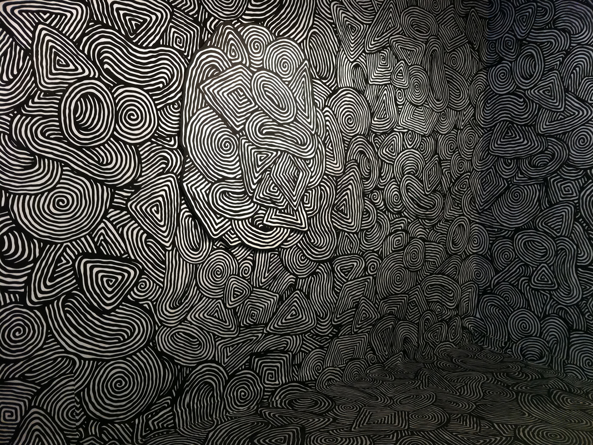 Psychedelic Pattern Texture Spiral Black White Design HD Wallpaper