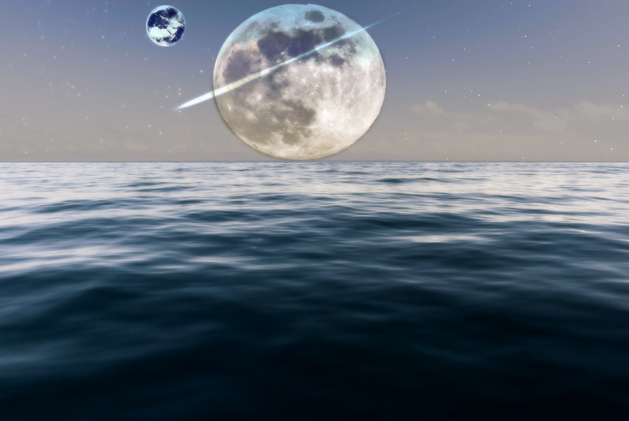 Moon over Water Wallpaper by Riu Sakurazaki on