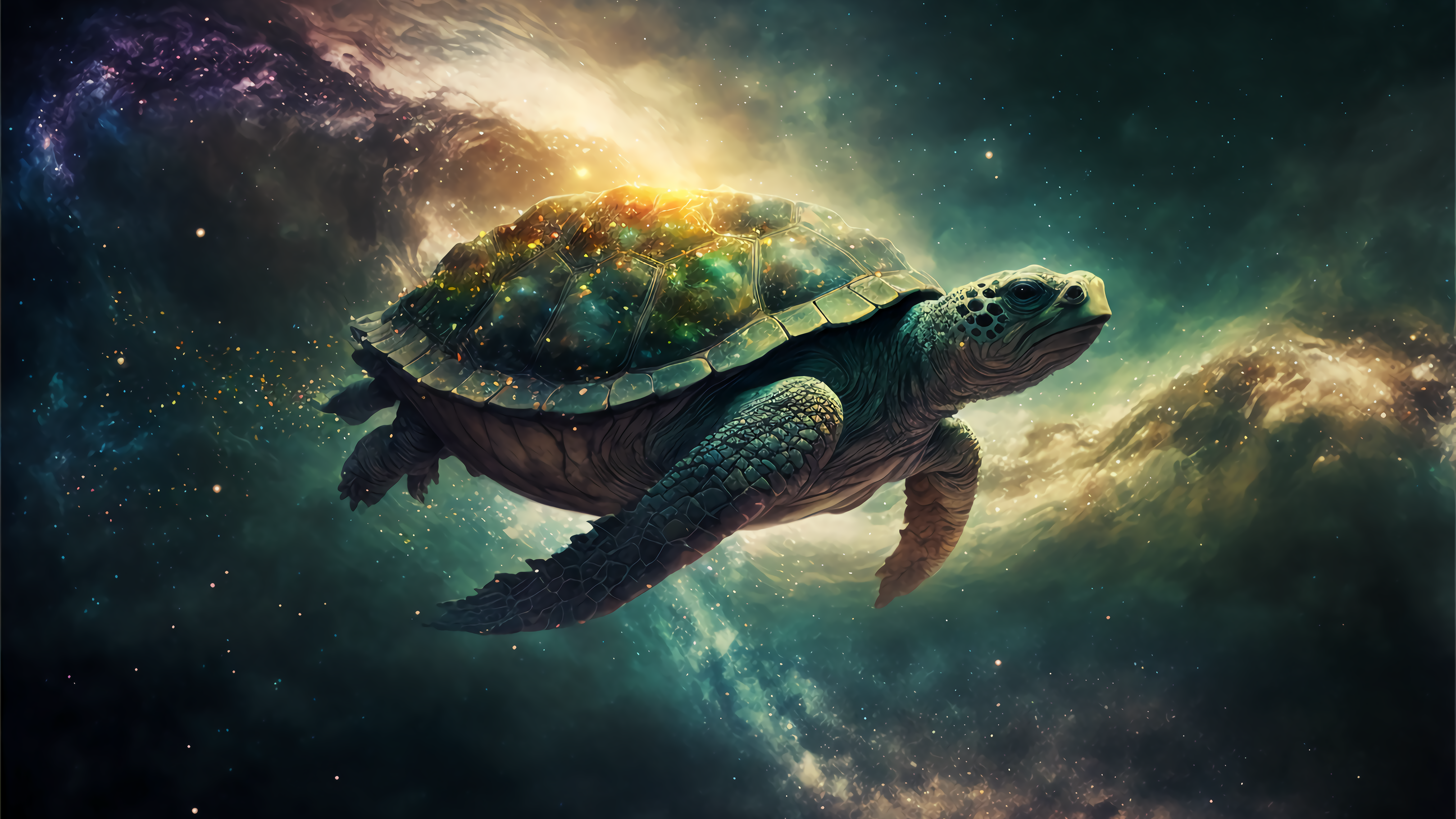 Explore The Cosmos With This Stunning Ai Generated Giant Turtle