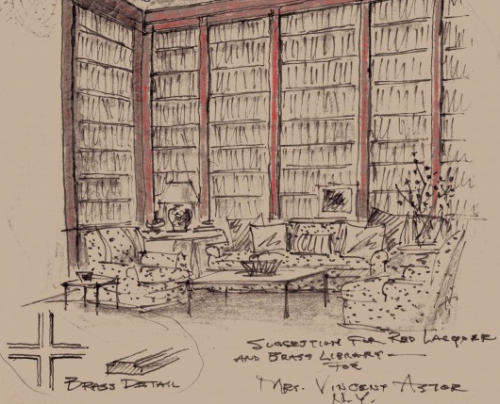 And The Sketch Of Mrs Astor S Library His Sketches Were Inspiring