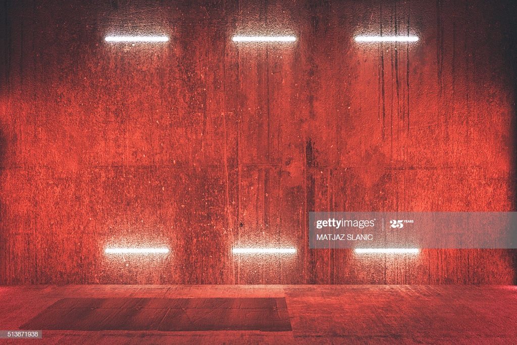 Futuristic Illuminated Red Wall Background High Res Stock Photo