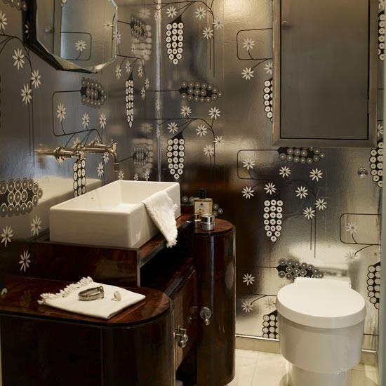 Glamorous metallic bathroom Unusual bathrooms housetohomecouk 550x550