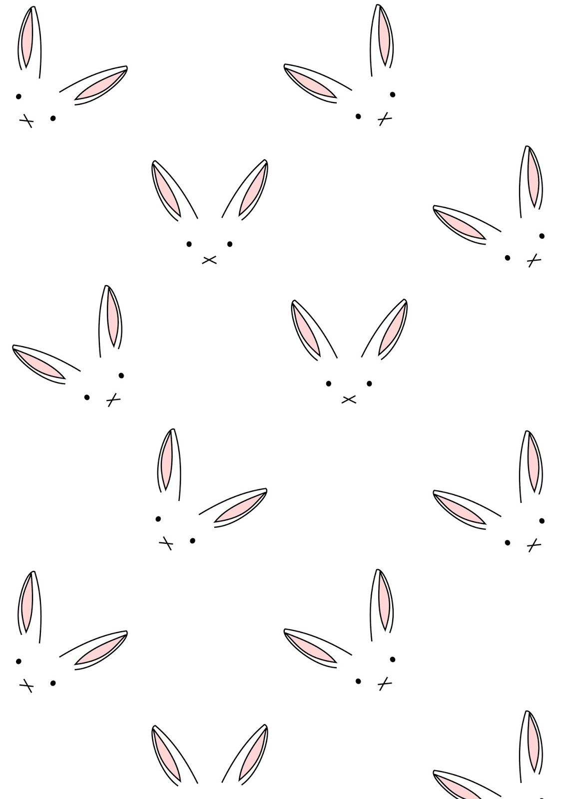 Digital Bunny Scrapbooking Paper Minimalist Ausdruckbares