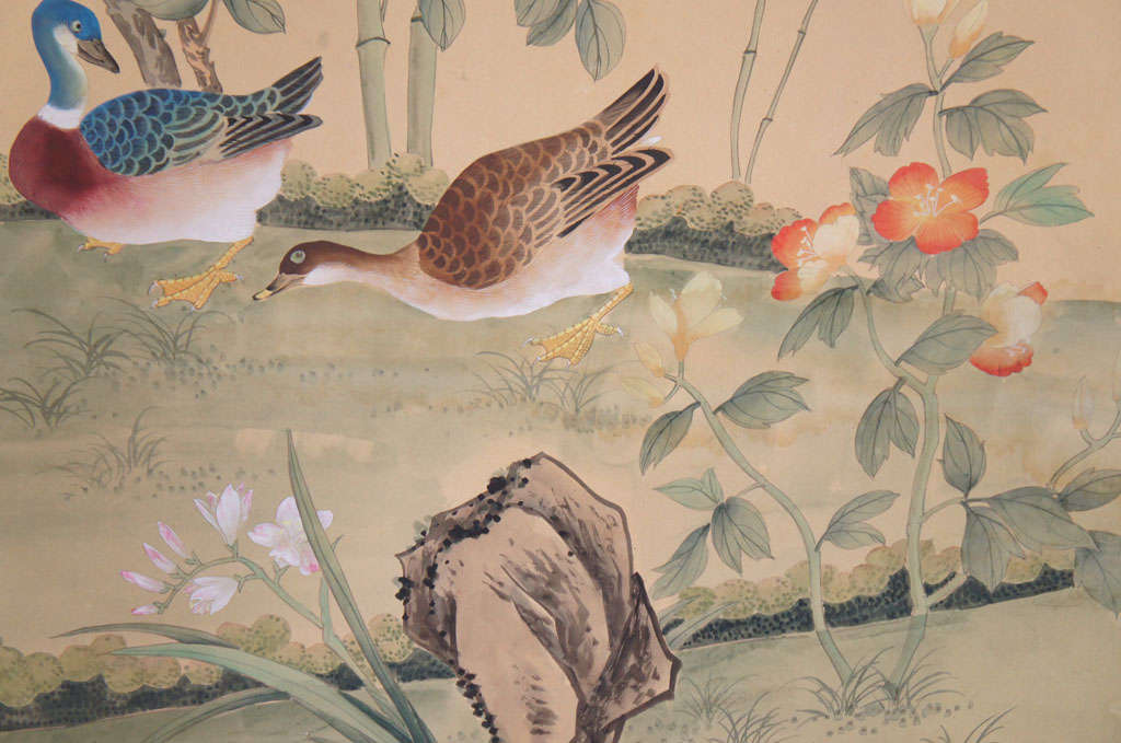 Pair of de Gournay Hand Painted Wallpaper Panels at 1stdibs 1024x679
