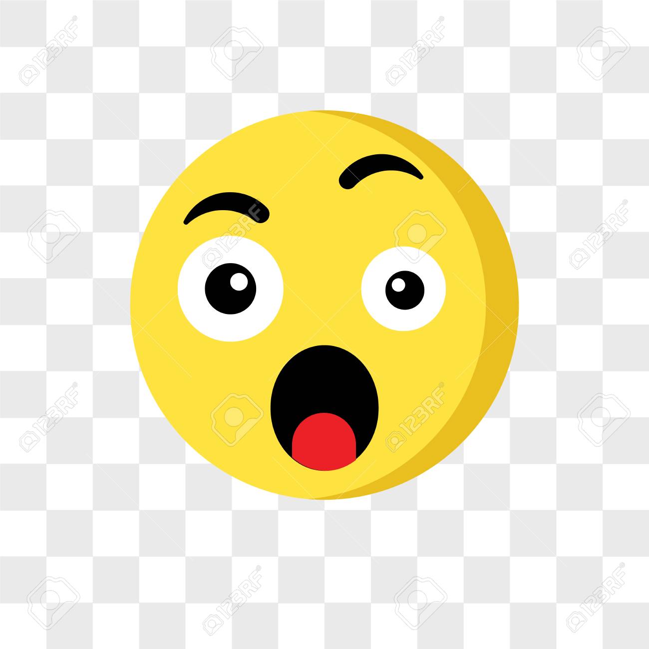 Surprised Emoji Vector Icon Isolated On Transparent Background