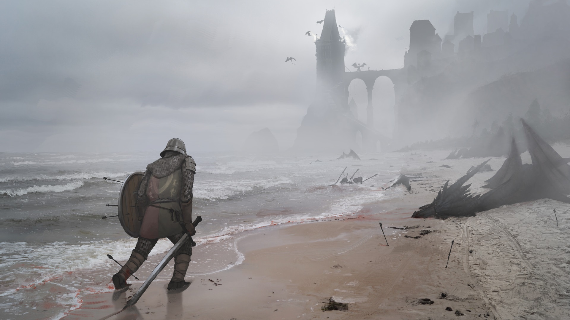 dragon mist sea castle arrows Game of Thrones sword