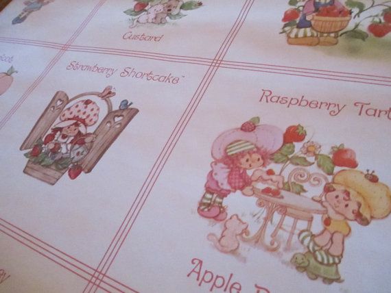 Vintage Strawberry Shortcake And Friends Wallpaper New Old Stock Craft