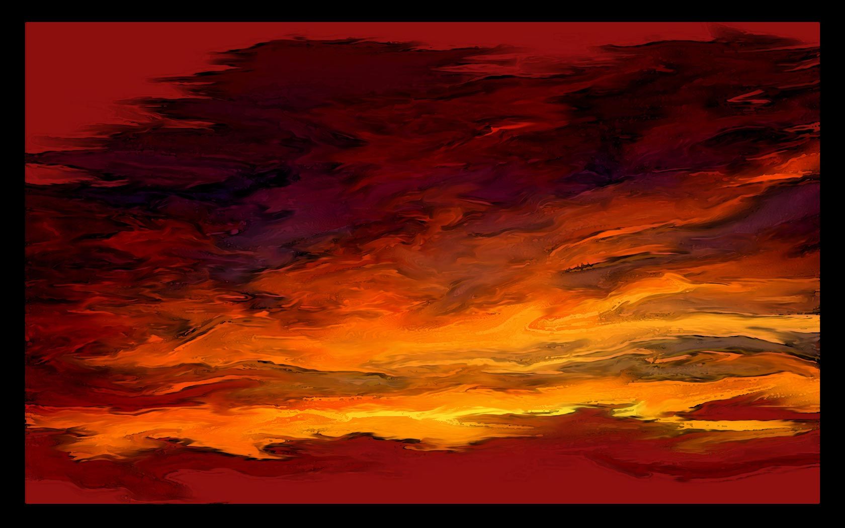 Drawing Painting Abstract Sunset Picture Nr