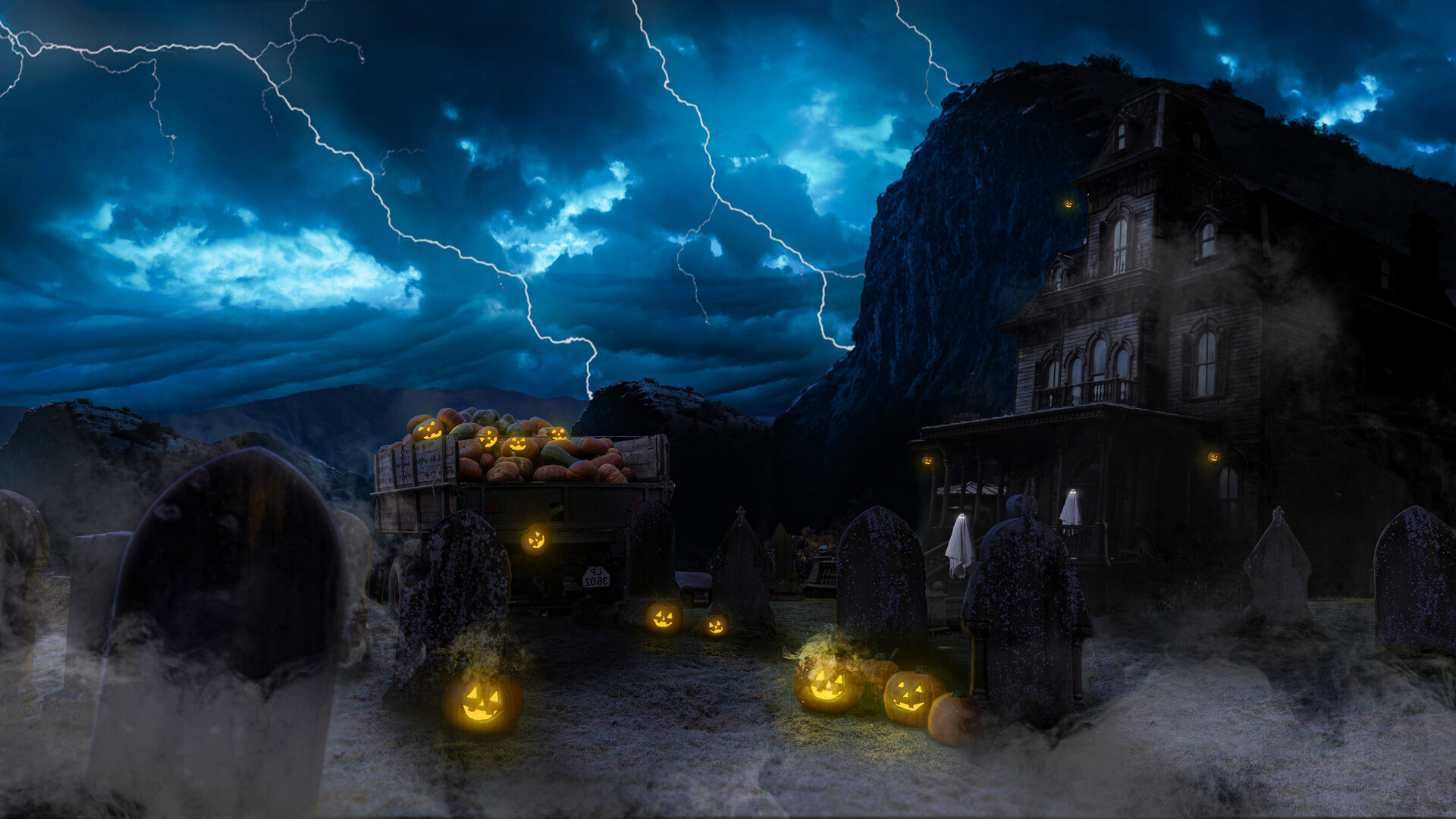 Halloween Haunted House Wallpaper