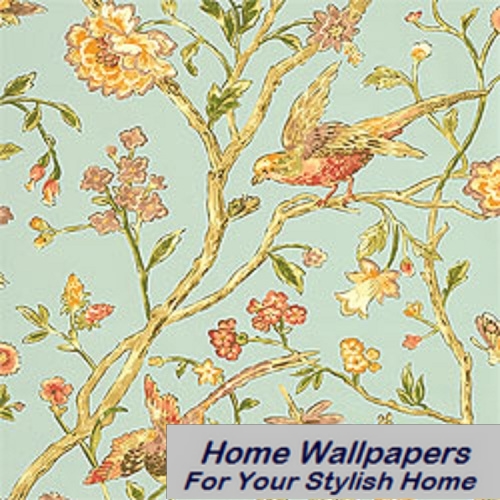 Thibaut Wallpaper Great Estates Aviary T5838 Teal Buy Online
