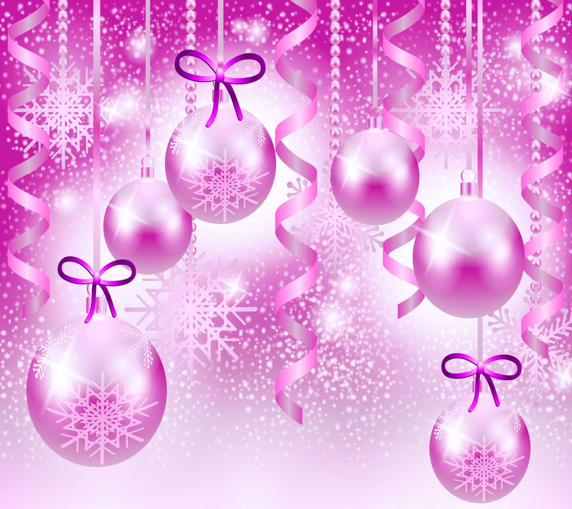 Pink Christmas HD Desktop Wallpper For