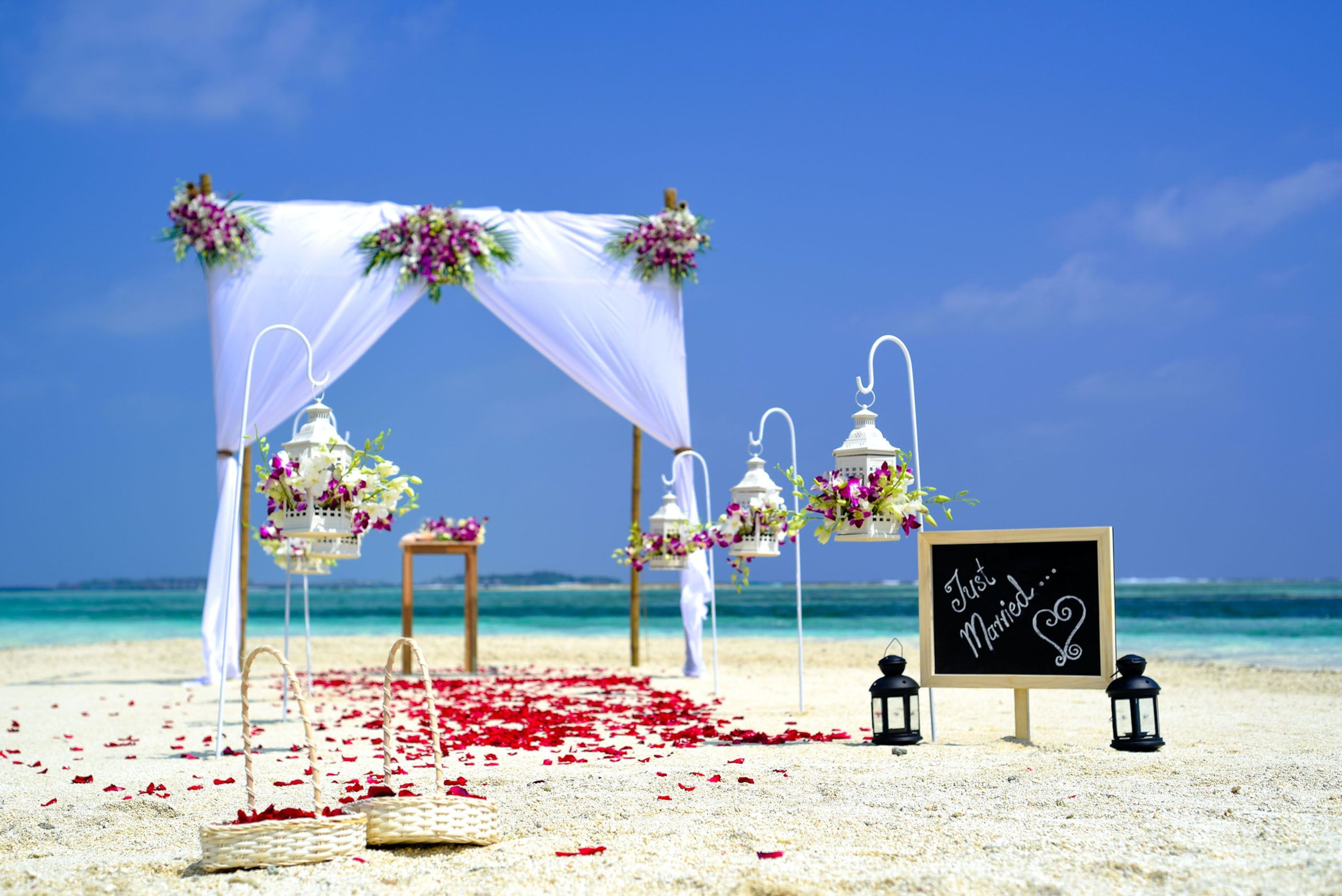 Beach Wedding Wallpaper Top Background