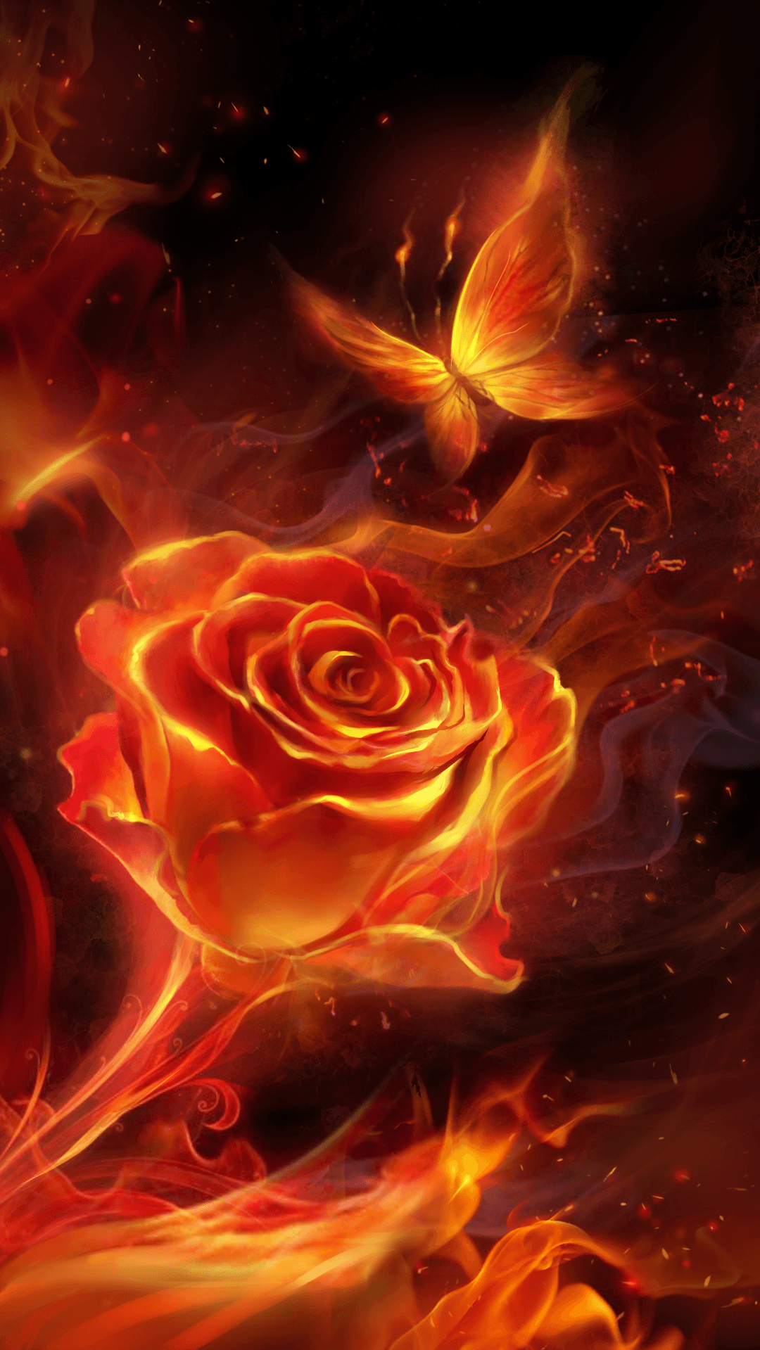 Fire Rose Wallpaper Mobcup