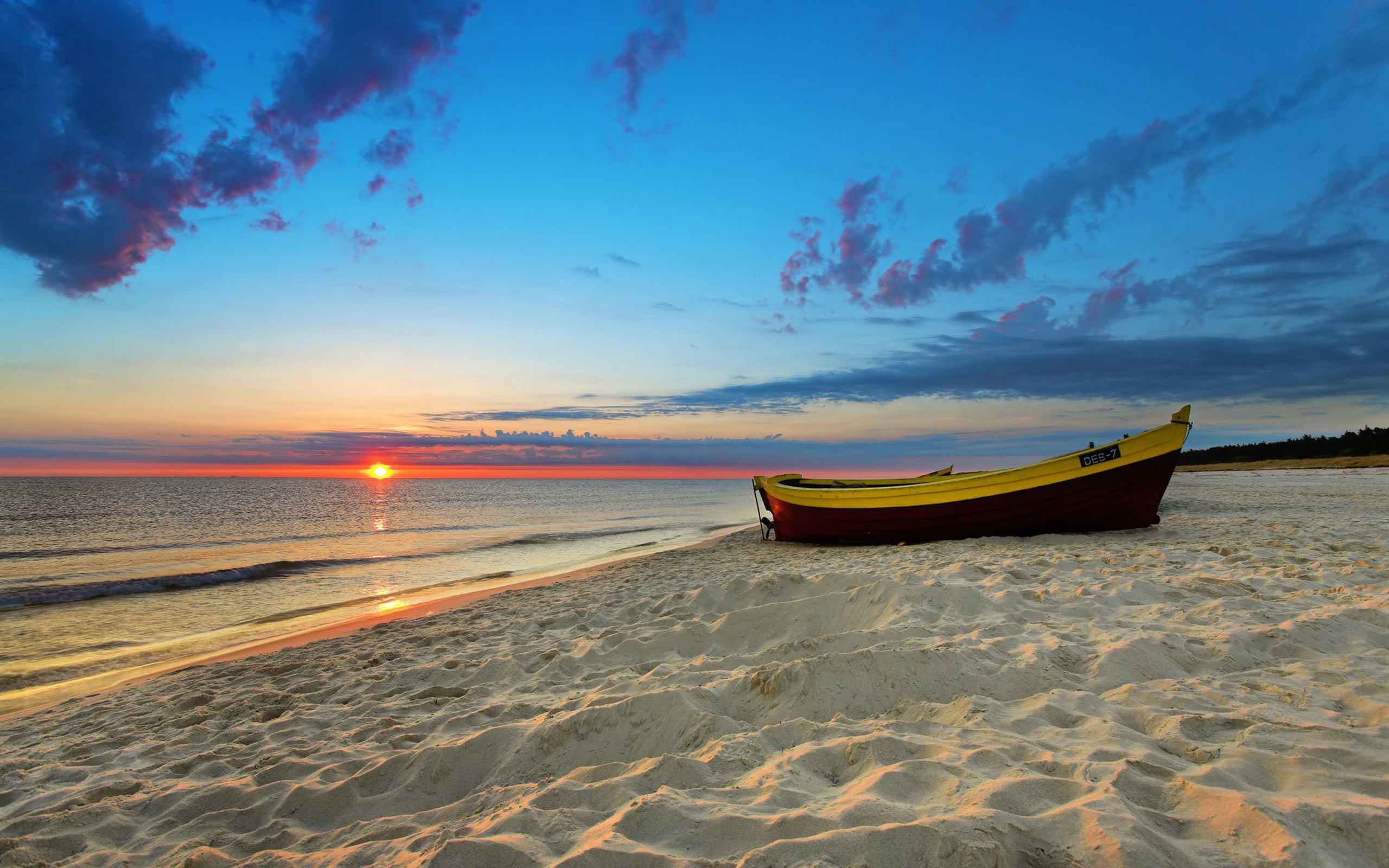 HD Wallpaper Sunset On The Beach Desktop Sand Boats By