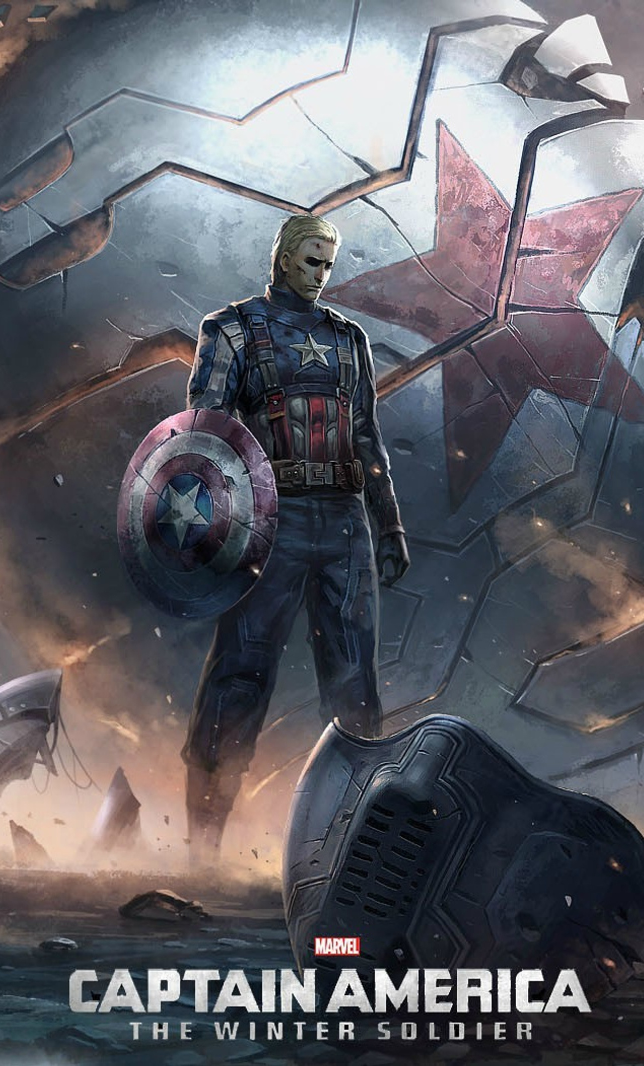 Captain America The Winter Soldier Art iPhone HD 4k Wallpaper