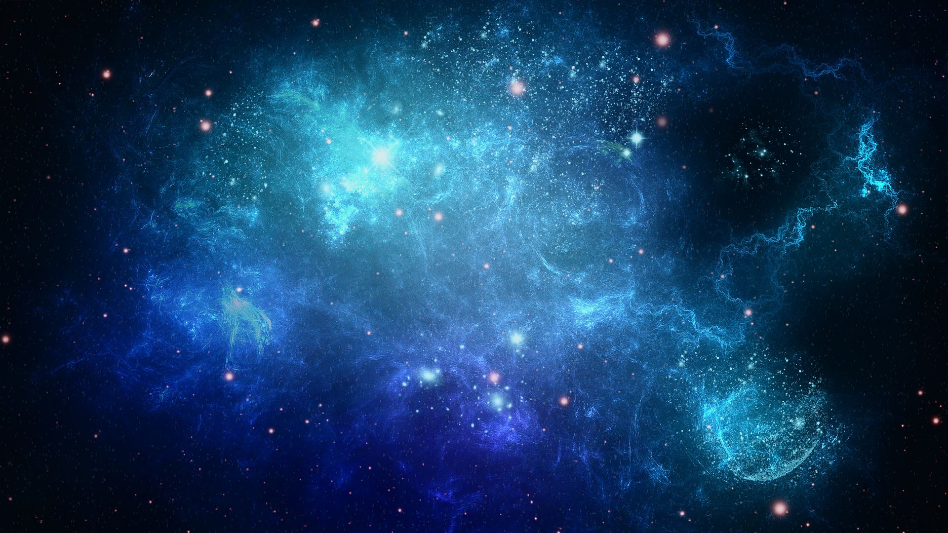 Wallpaper Space Background Blue Dots Full HD