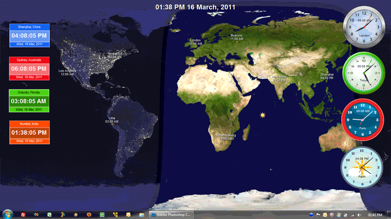Freeware Download Live World Clock Desktop Wallpaper 800x450