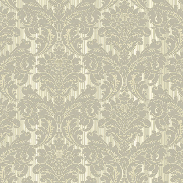 Grey And Tan Strie Flat Damask Wallpaper Wall Sticker Outlet