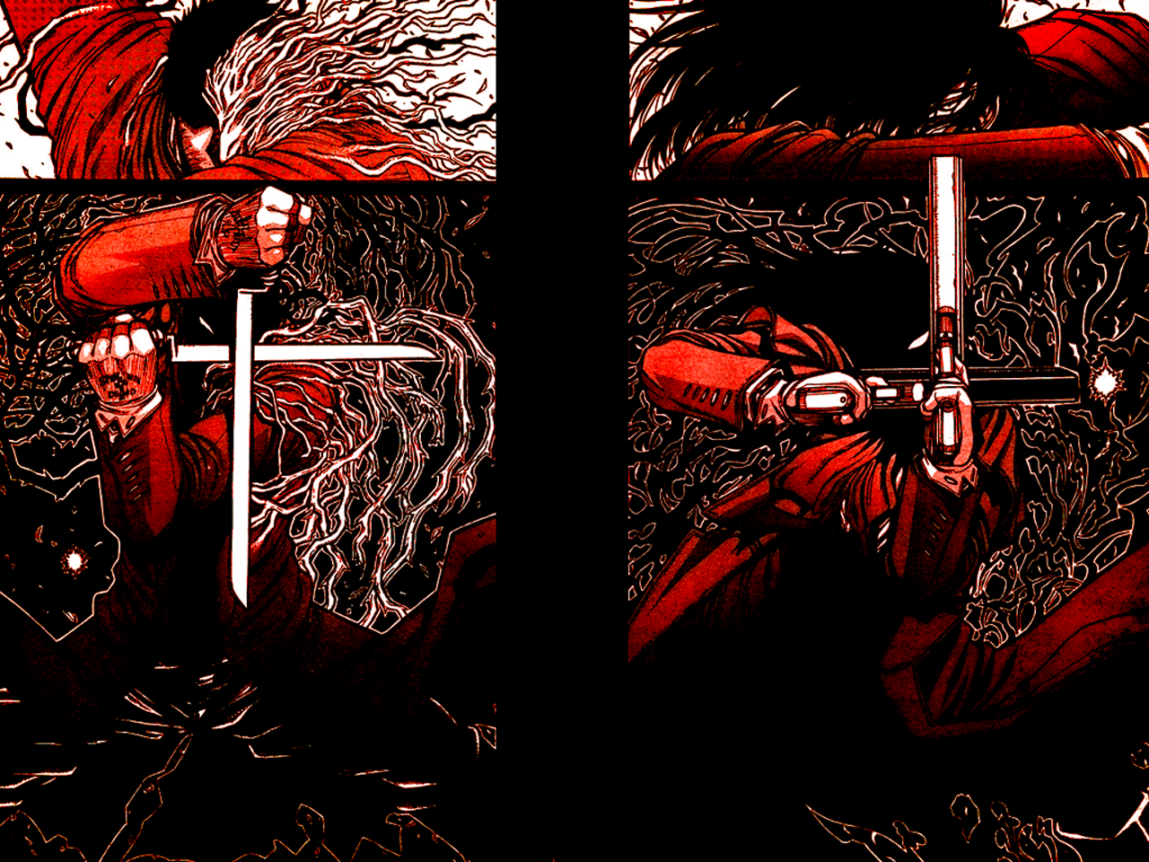 Alucard Hellsing Ultimate Bayo Gun Cross Anime HD Wallpaper