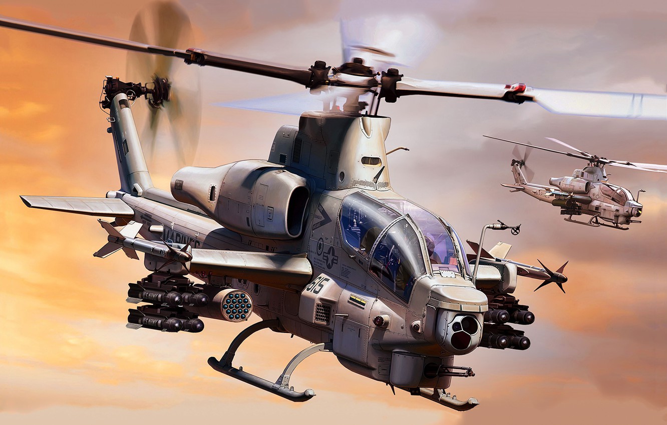 Wallpaper Flight Pair Helicopter Viper Bell Shock Marines
