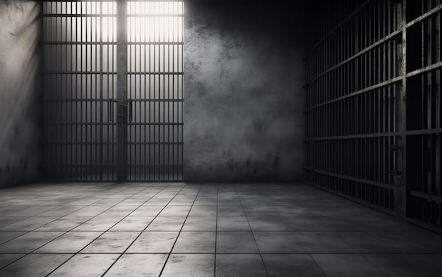 Dark Room With Door That Says Jail It Wallpaper