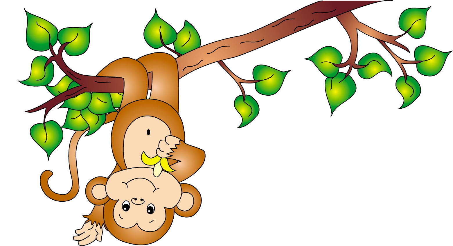 Cute Monkey Clip Art Wallpaper Screen