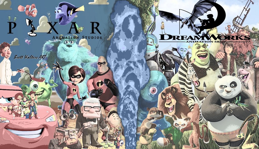 Pixar Vs Dreamworks Wallpaper By Geektruth64