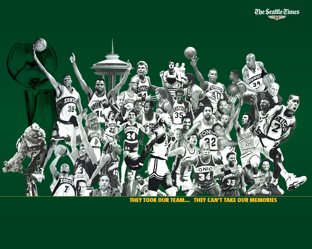 NBA Sonics wallpaper Seattle Times Newspaper 1280x1024