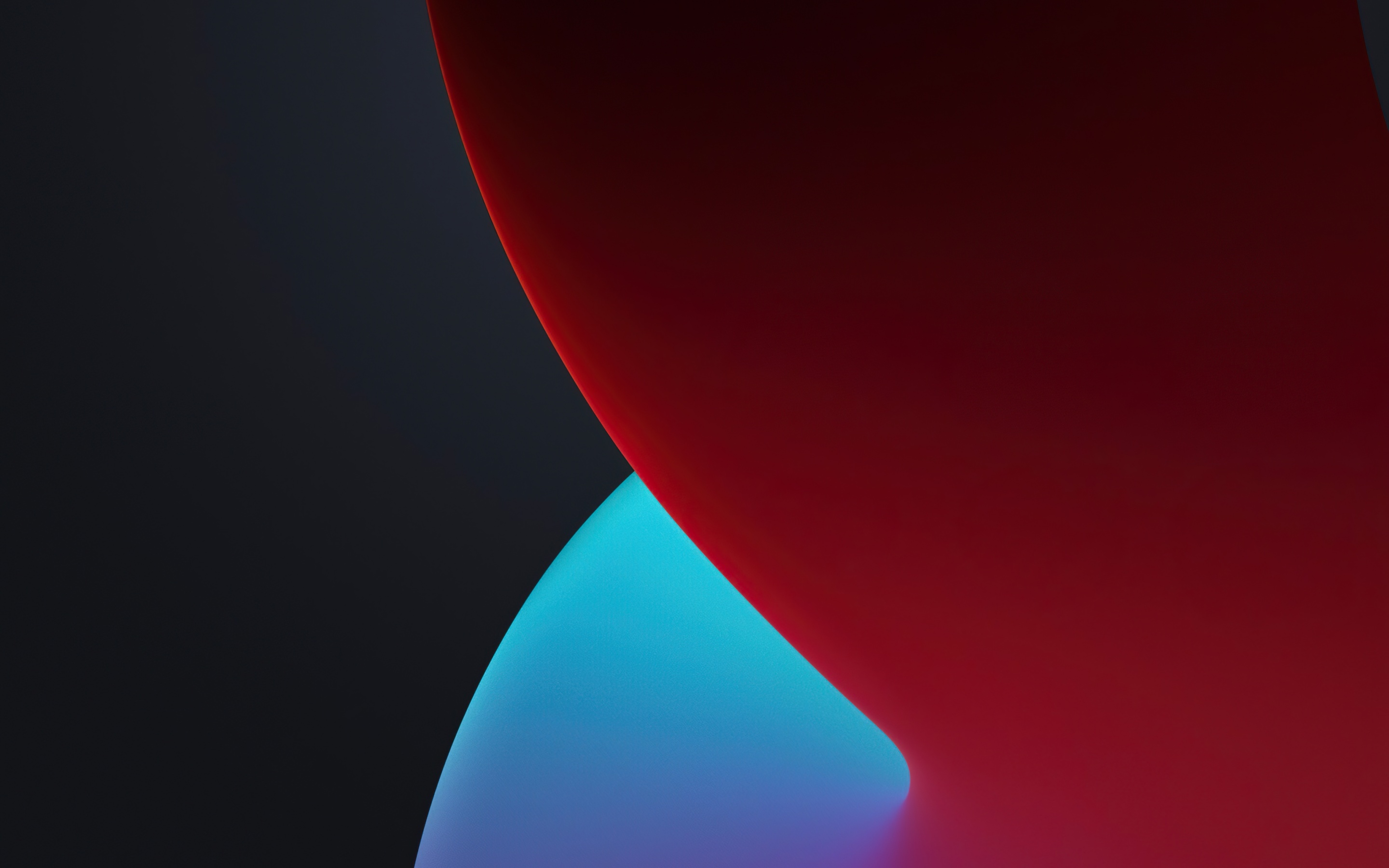 Abstract iPad wallpaper with flowing shapes in dark, red, and blue