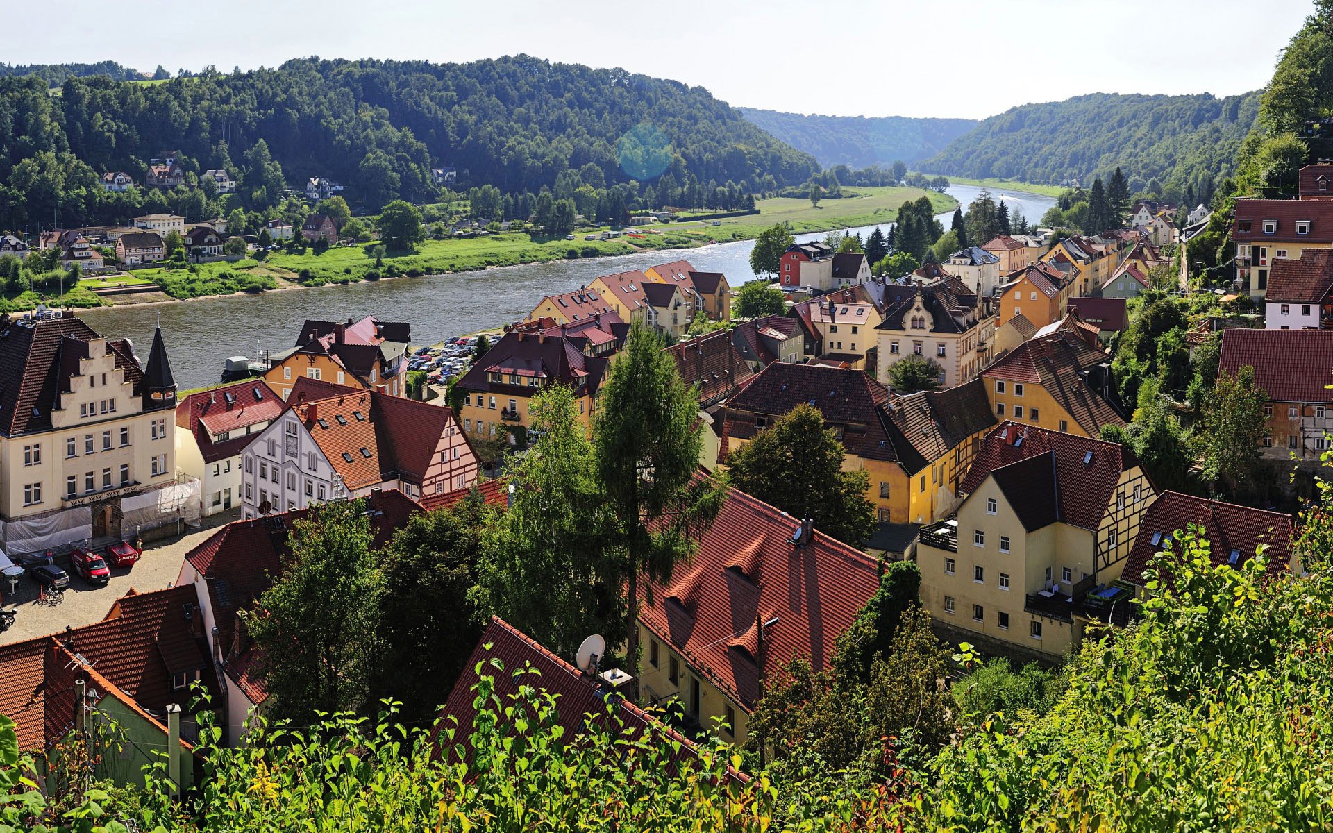 German Village Rivers Europe Travel Pphotography Wallpaper Pre