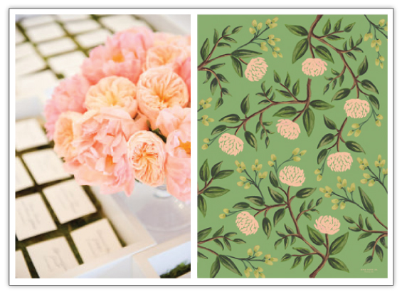 Emerald Peonies Wrapping Sheets From Rifle Paper Co