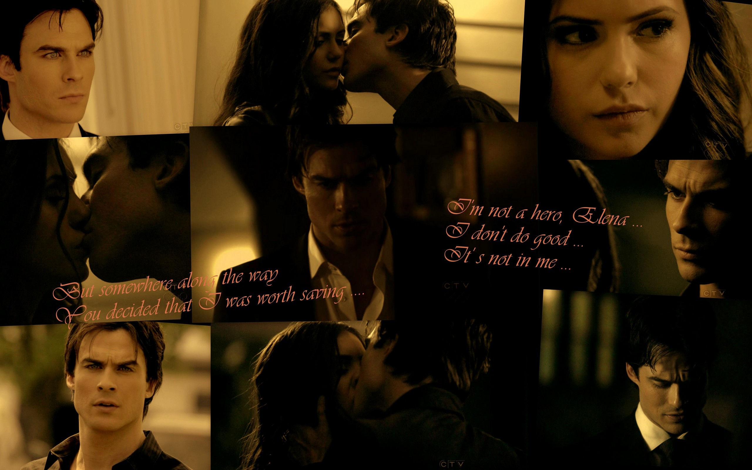 Damon And Elena The Vampire Diaries Tv Show Wallpaper