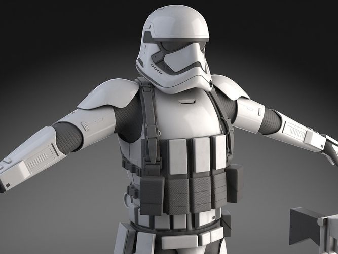 Star Wars First Order Stormtrooper Heavy 3d Model Rigged Max Obj