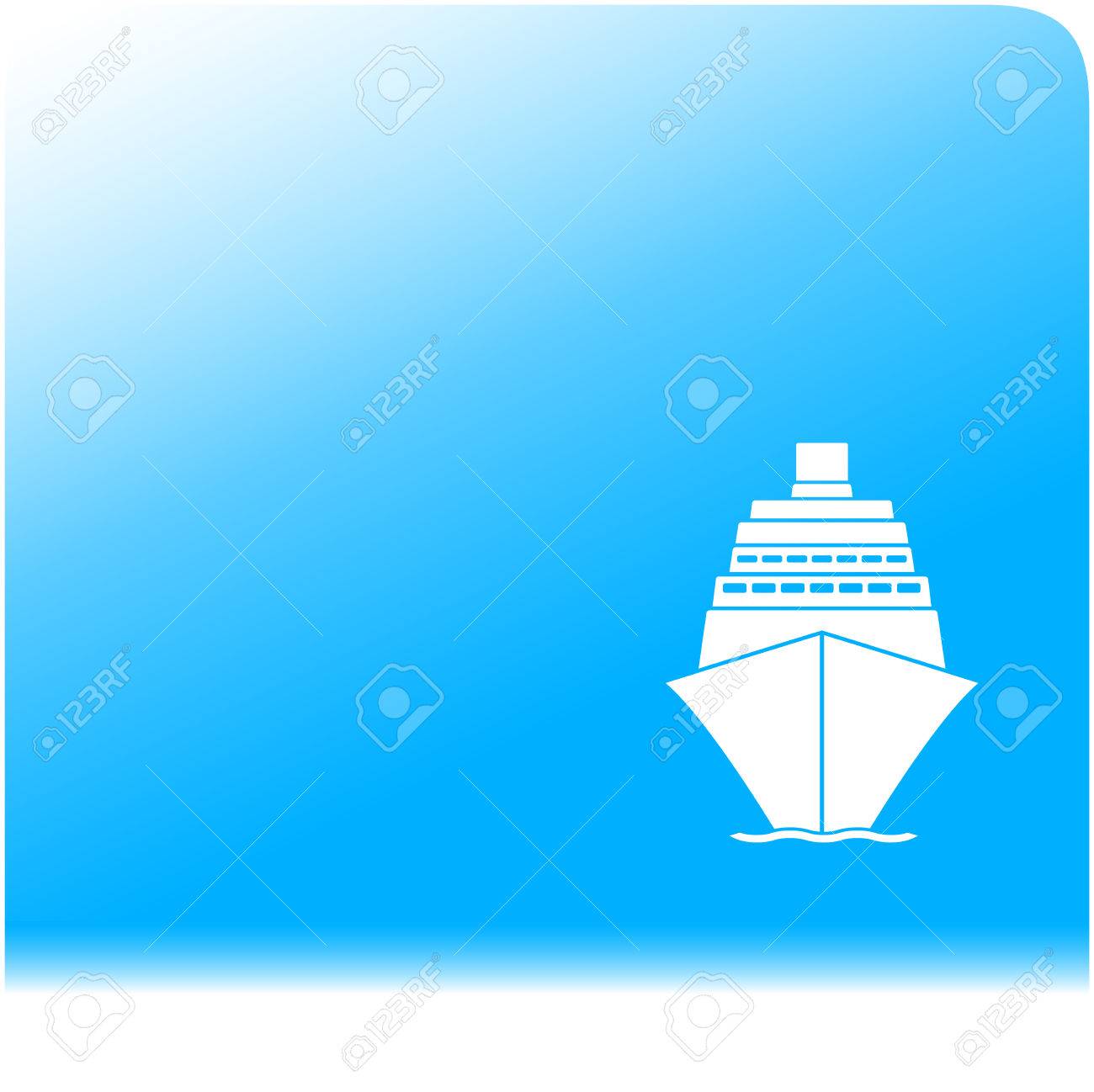Blue Shipping Background With White Sea Liner Royalty