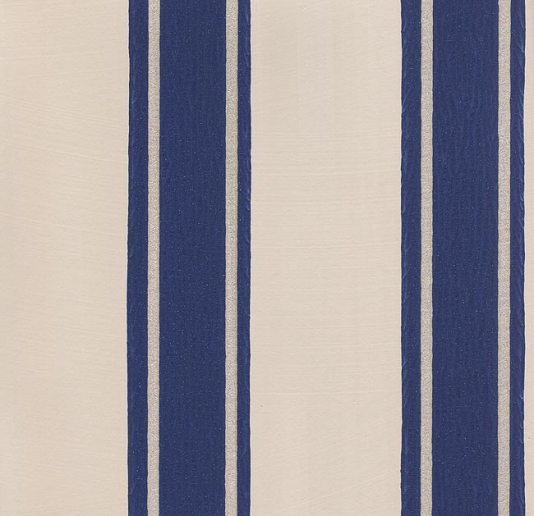 Navy Blue And Silver Wallpaper Block Print Stripes
