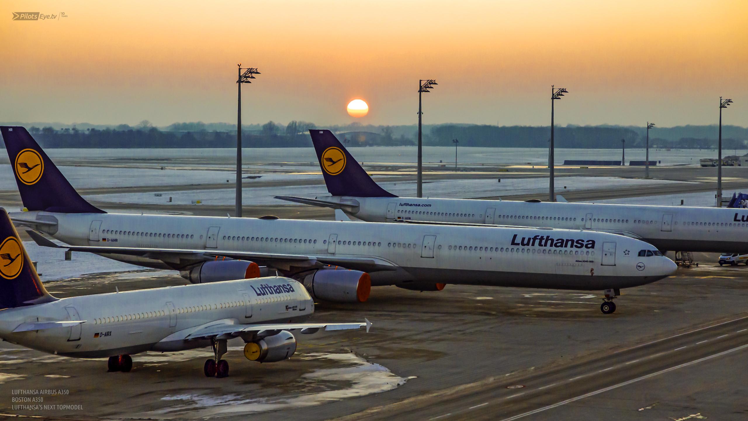 Lufthansa A380 Touch Down At Hamburg Airport A321