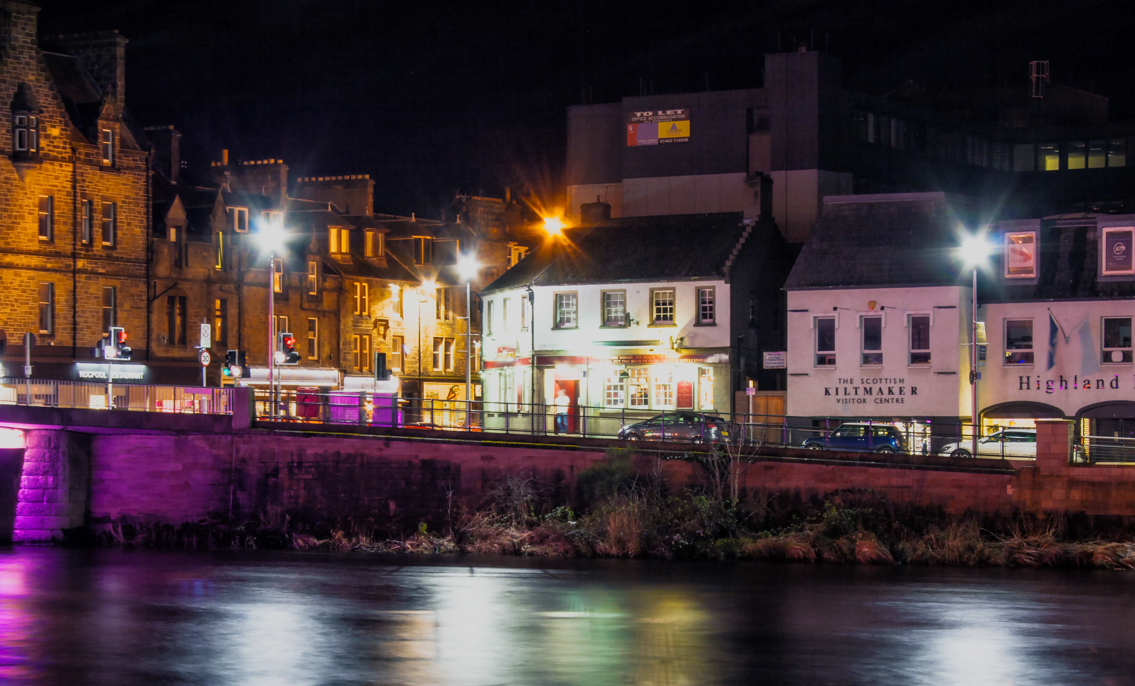 Wallpaper Inverness Scotland Canon Night Dark Lights River