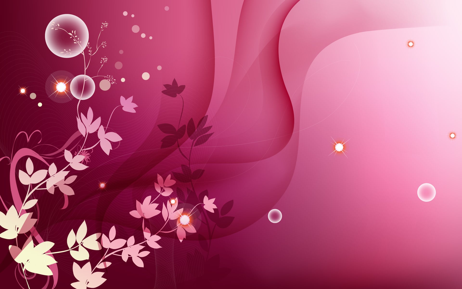 Abstract pink wallpaper with floral design and soft curves