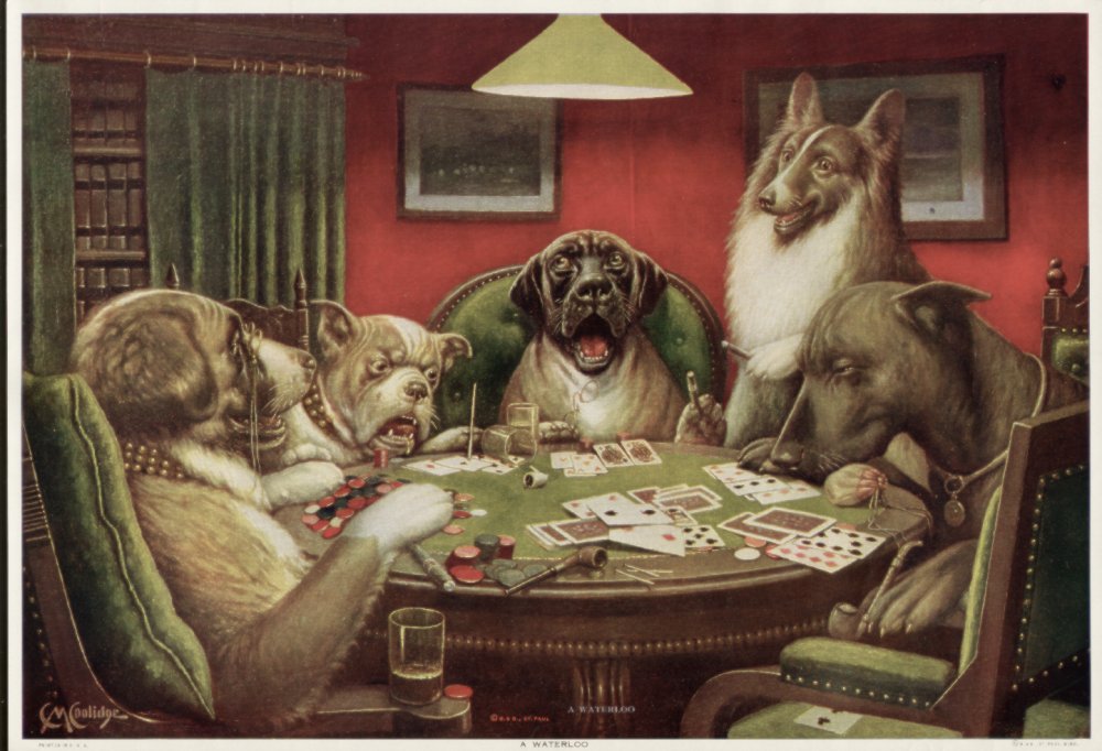 Hundar Som Spelar Poker Vektor