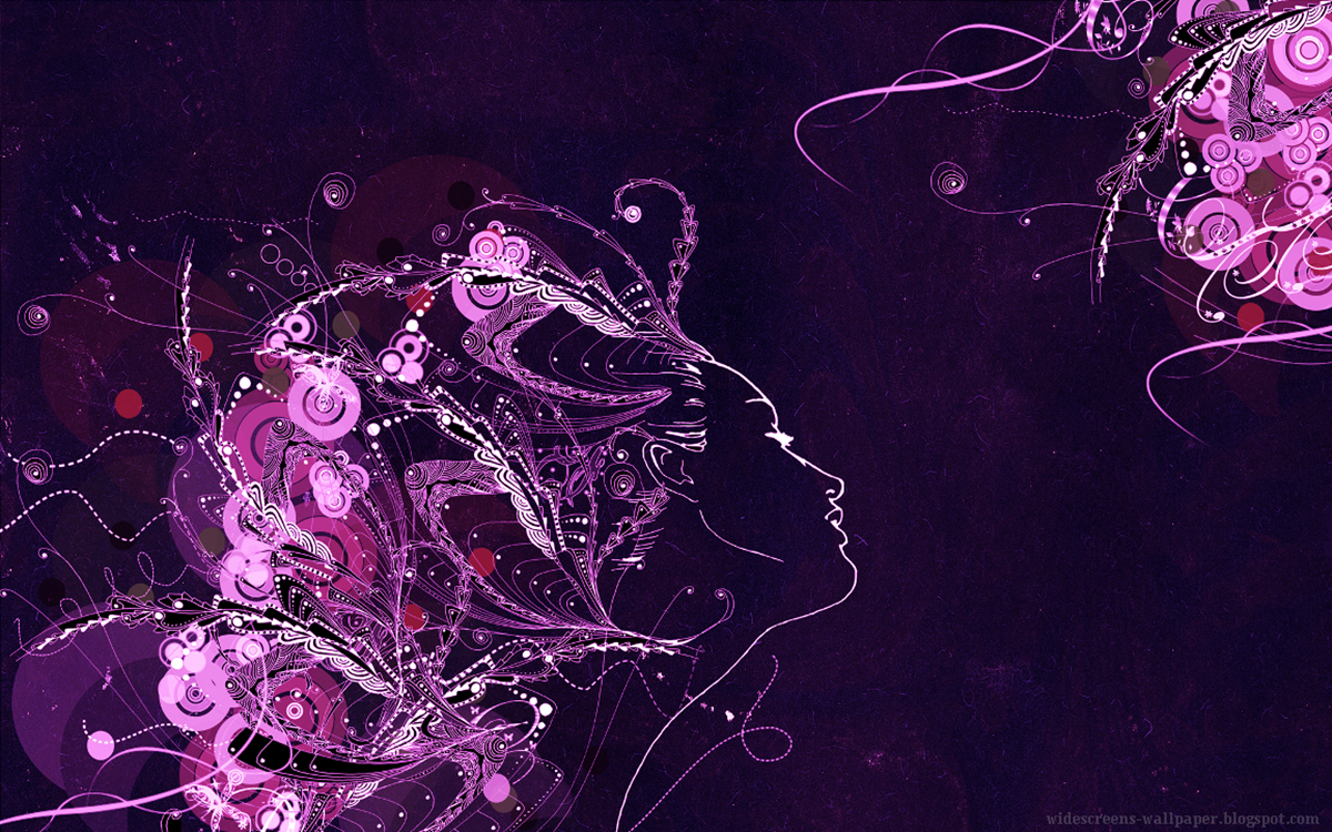 Purple Abstract Face Design Wallpaper Background