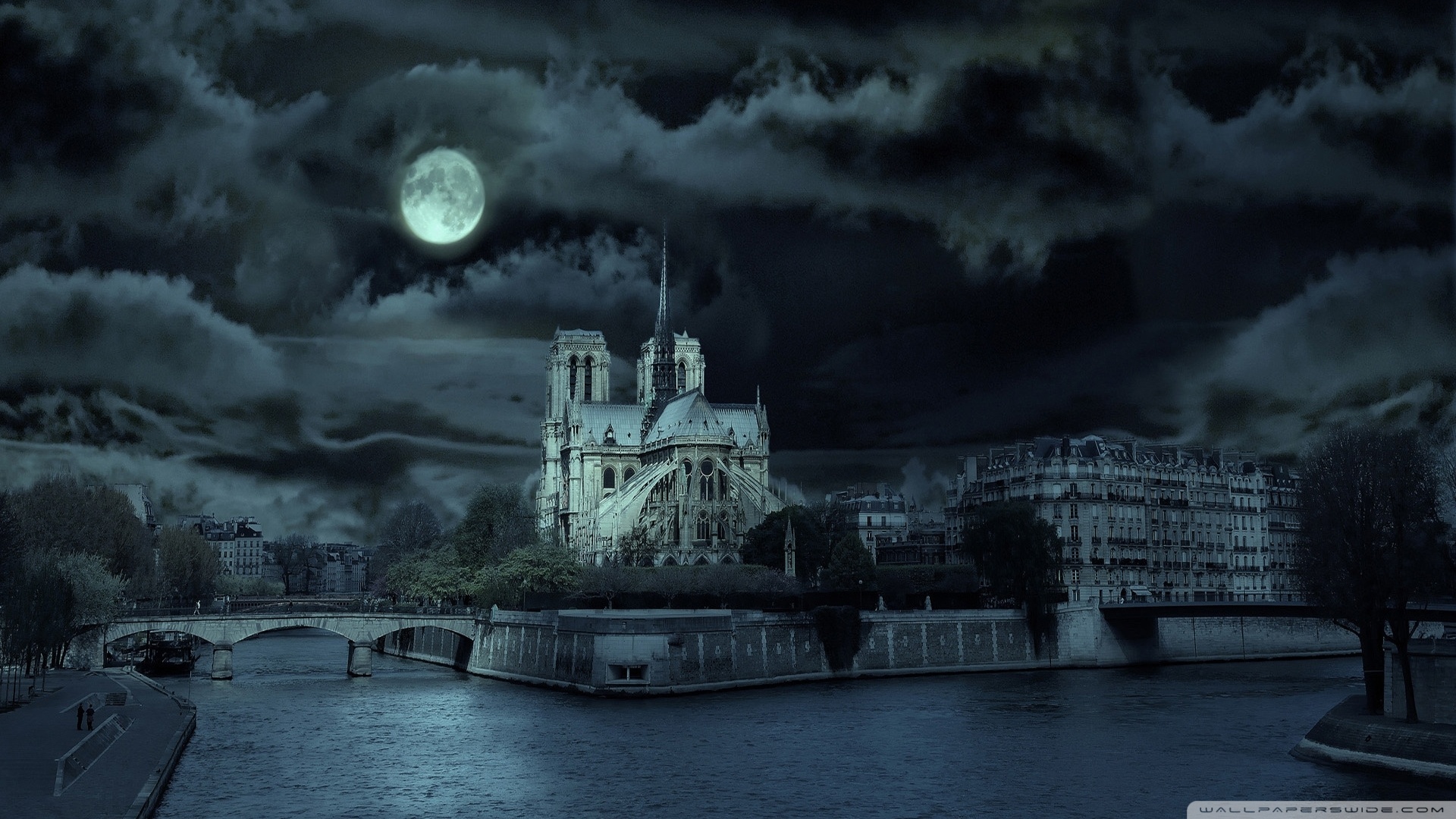 Notre Dame De Paris At Night 4k HD Desktop Wallpaper For